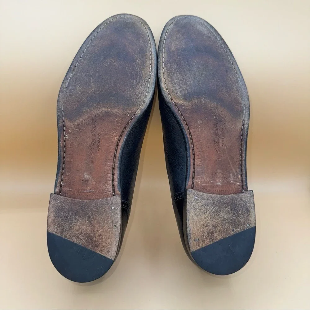MEZLAN Havana Kiltie Tassel Black Leather Cap-toe Black Loafers, Men's 10.5, EUC